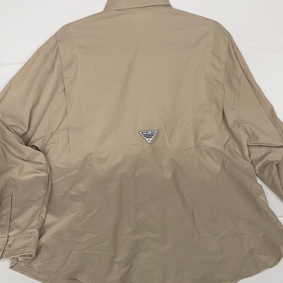Columbia PFG Performance Fishing Gear Khaki Long Sleeve Shirt - Picture 6 of 8